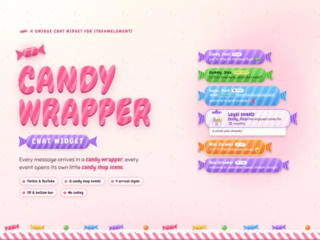 Candy Wrapper Chat chat widget preview
