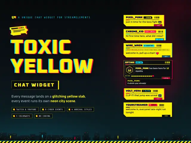 Toxic Yellow Chat chat widget preview