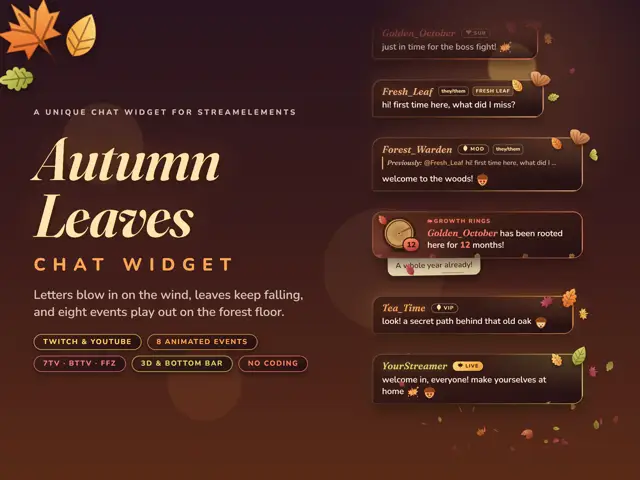 Autumn Leaves Chat chat widget preview