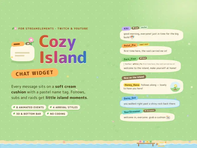 Cozy Island Chat chat widget preview