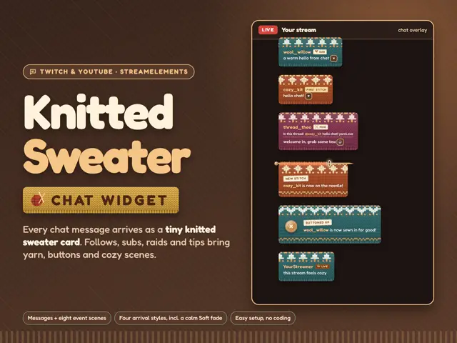 Knitted Sweater Chat chat widget preview