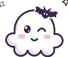 Winking ghost with a bat clip