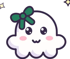 Ghost with a green bow