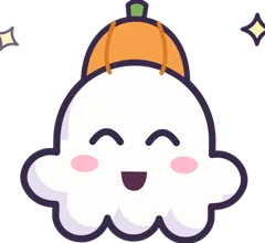 Ghost with a pumpkin cap