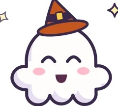 Ghost with a witch hat