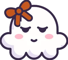 Sleepy ghost with a bow
