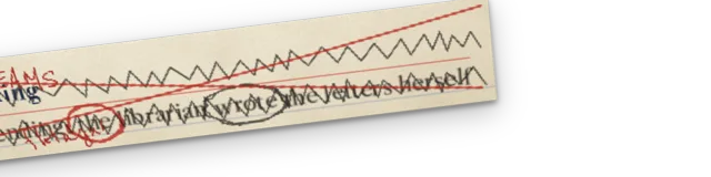 The crossed out paper is torn off its pin and falls away