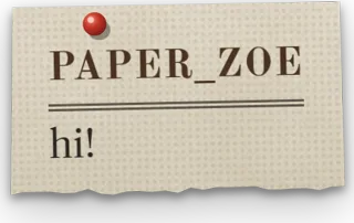 A sepia newspaper clipping with the name Paper_Zoe
