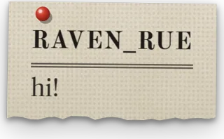 A newspaper clipping with the name Raven_Rue
