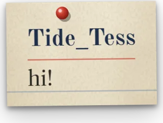 An index card with the name Tide_Tess
