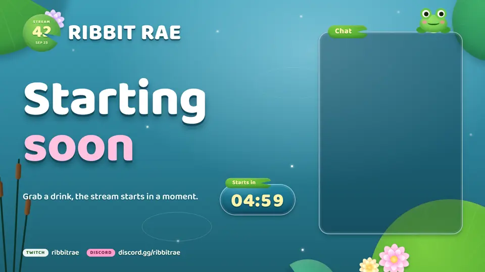 Starting soon scene of the selected pack