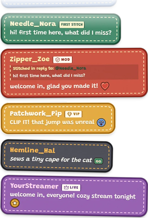 Felt Patch Chat animated chat widget preview