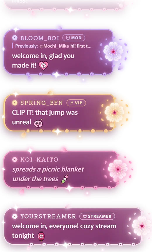Sakura Glow Chat animated chat widget preview