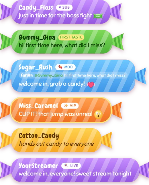 Candy Wrapper Chat animated chat widget preview