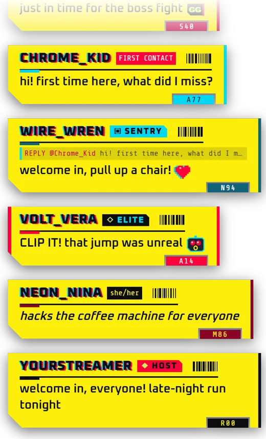 Toxic Yellow Chat animated chat widget preview