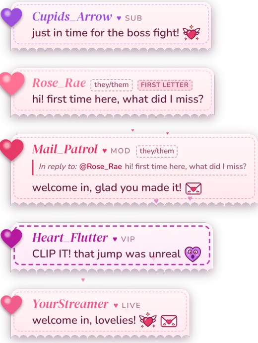 Love Letter Chat animated chat widget preview